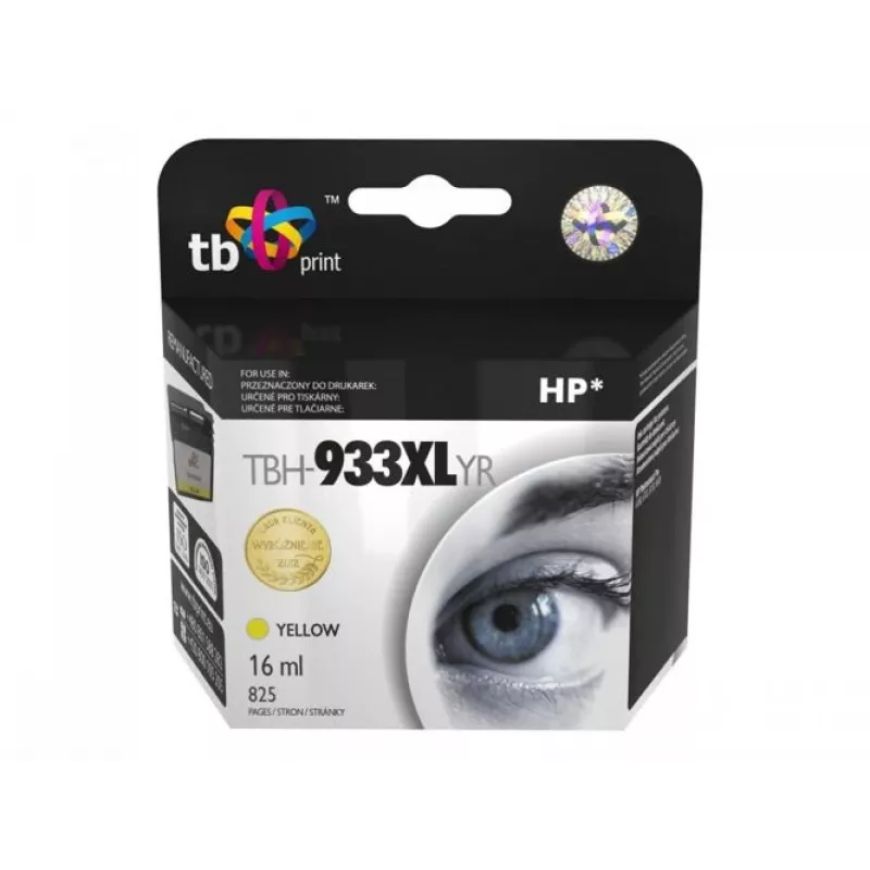 TB TBH-933XLYR Regenerowany wkład atramentowy do HP Officejet 6100 ePrinter (HP 933XL), żółty