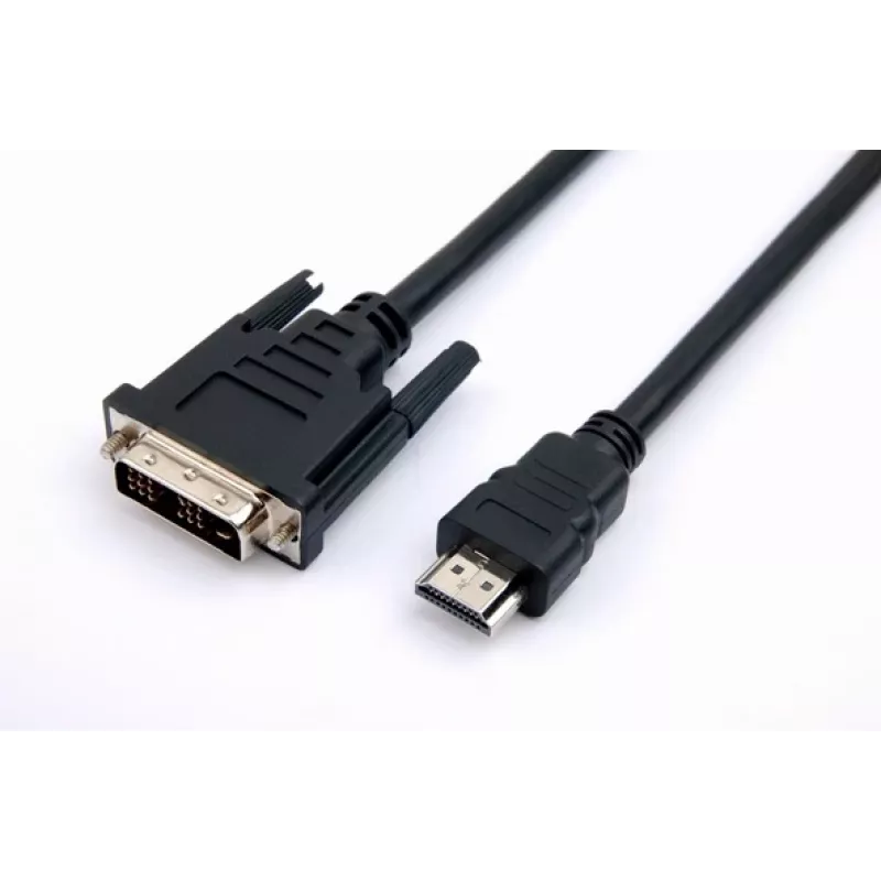 TB HDMI-DVI-kabel 1,8 M. gold-braided, DVI 24 + 1