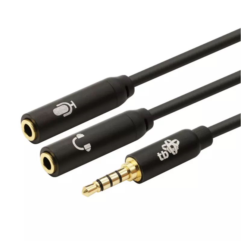 Adapter TB 3.5mm MiniJack rozgałęźnik 1x 3.5mm męski na 2x 3.5mm żeński, model AKTBXAJ0P2J030B
