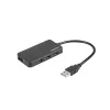 USB hub NATEC Moth 4-port USB 3.2 Gen 1 Type-A (5000 Mbit/s), zasilany przez USB, czarny, kabel 0,15 m