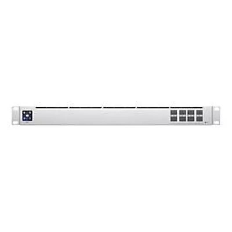Zarządzany przełącznik sieciowy L2 UBIQUITI USW-Aggregation — 8 slotów SFP+, obsługa 10G, bez wentylatora, 1U do szafy rack, srebrny