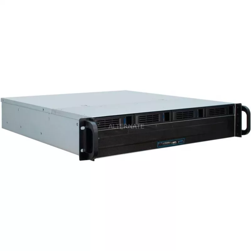 Server Case Inter-Tech 2U 2404L Rack Czarny, szary