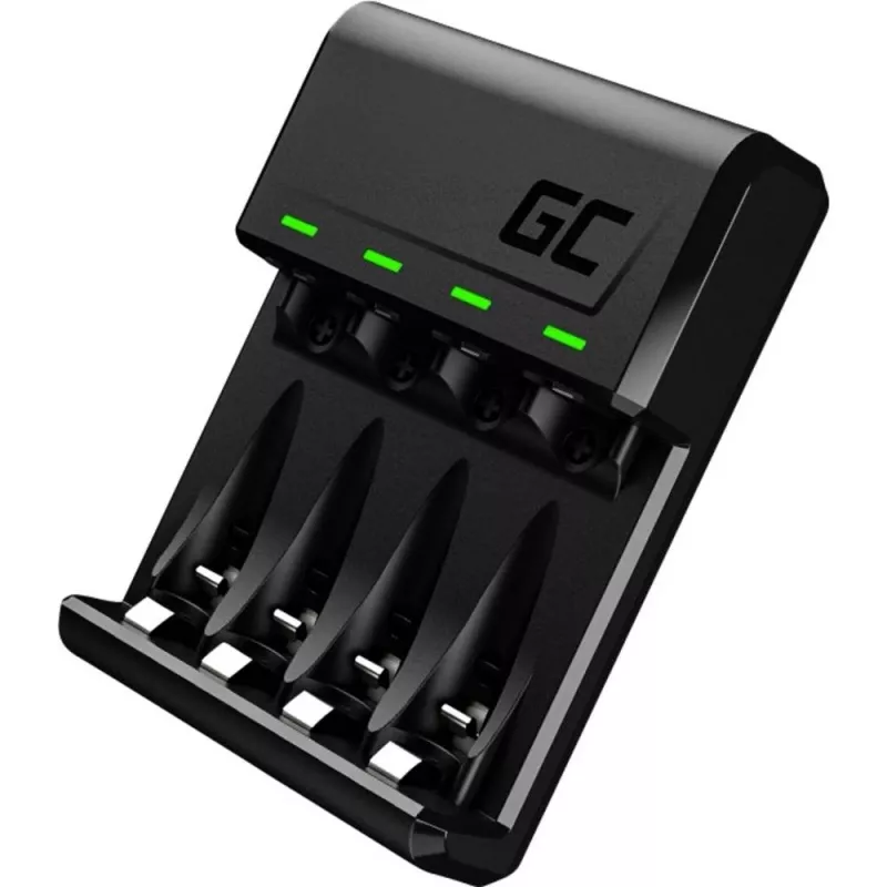 Ładowarka do akumulatorów zielony Cell GC VitalCharger USB, 4 gniazda, AA/AAA, zasilana przez USB, czarna
