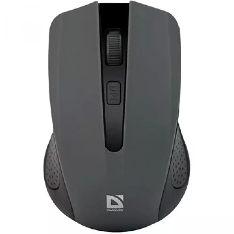 Bezprzewodowa mysz optyczna DEFENDER MM-935 RF, symetryczna, 1600 DPI, szara, odbiornik USB, baterie AAA