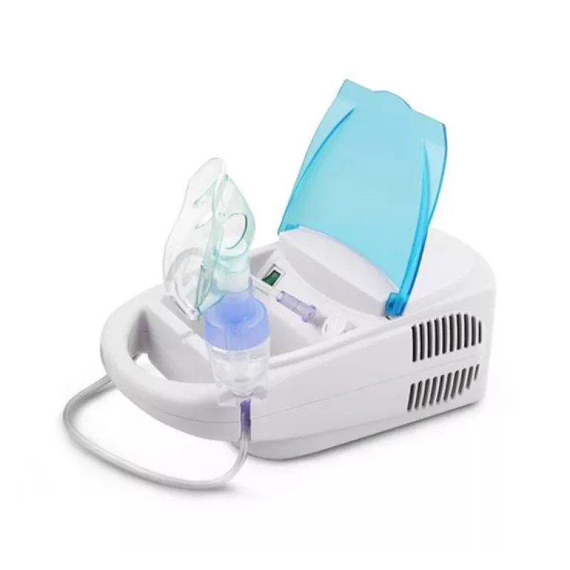 Nebulizator stołowy siateczkowy ESPERANZA ECN002 — nebulizacja 0,4 ml/min, pojemność 10 ml, maski dla dorosłego i dziecka, ustnik, 220 V