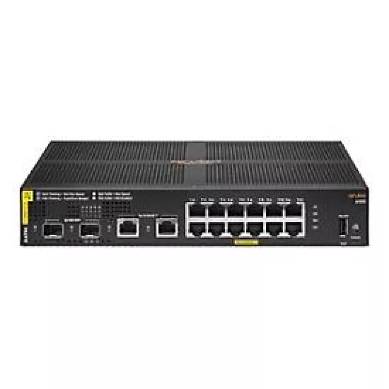 HPE Aruba Networking 6100 12G Class4 PoE 2G/2SFP+ 139W Zarządzany L3 Gigabit Ethernet (10/100/1000) Power over Ethernet (PoE) 1U Czarny