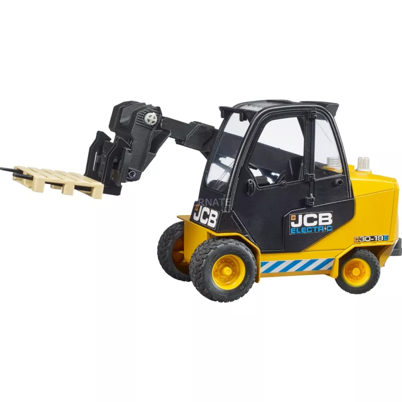 Wózek widłowy BRUDER JCB Teletruk zabawka — ABS, zalecany wiek 3+, czarno-żółty
