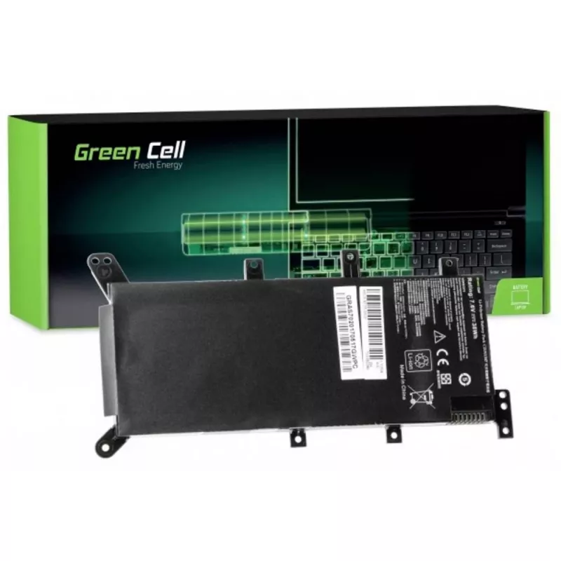 Bateria do laptopa zielony Cell do ASUS A555 F555 K555 R556 X555, LiPo 4000 mAh, 7,6 V, 4 ogniwa, czarna