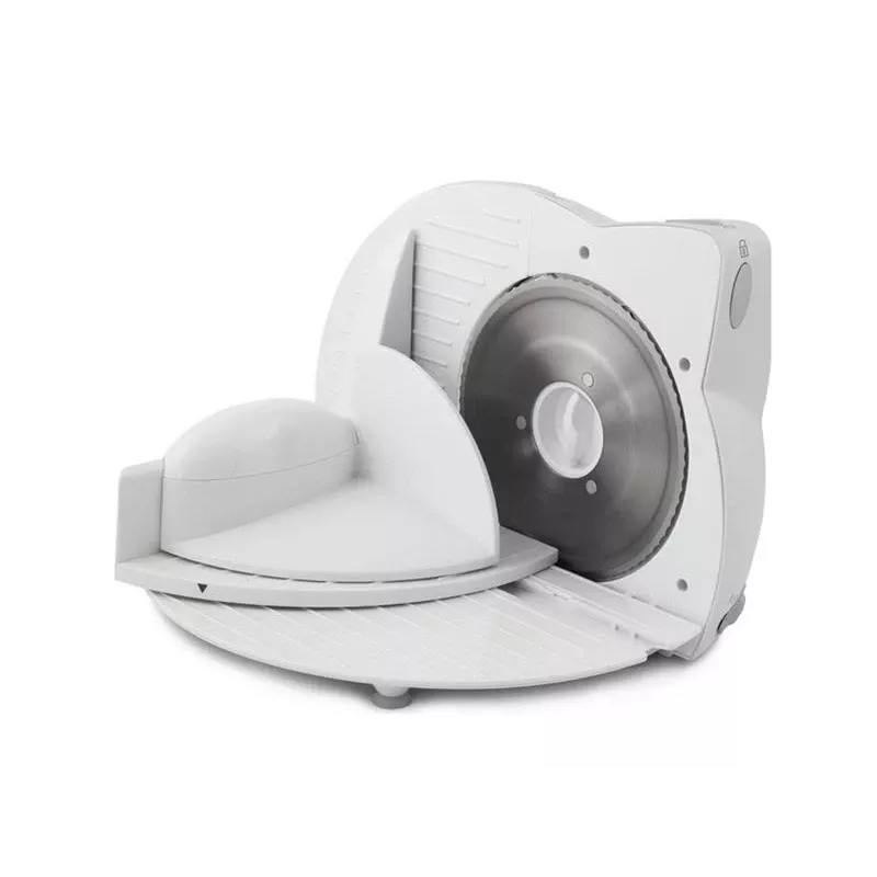 Elektryczna krajalnica do żywności ESPERANZA EKM017W — 150 W, ostrze ze stali nierdzewnej 17 cm, maks. plasterek 15 mm, kolor stal nierdzewna, obudowa z tworzywa sztucznego