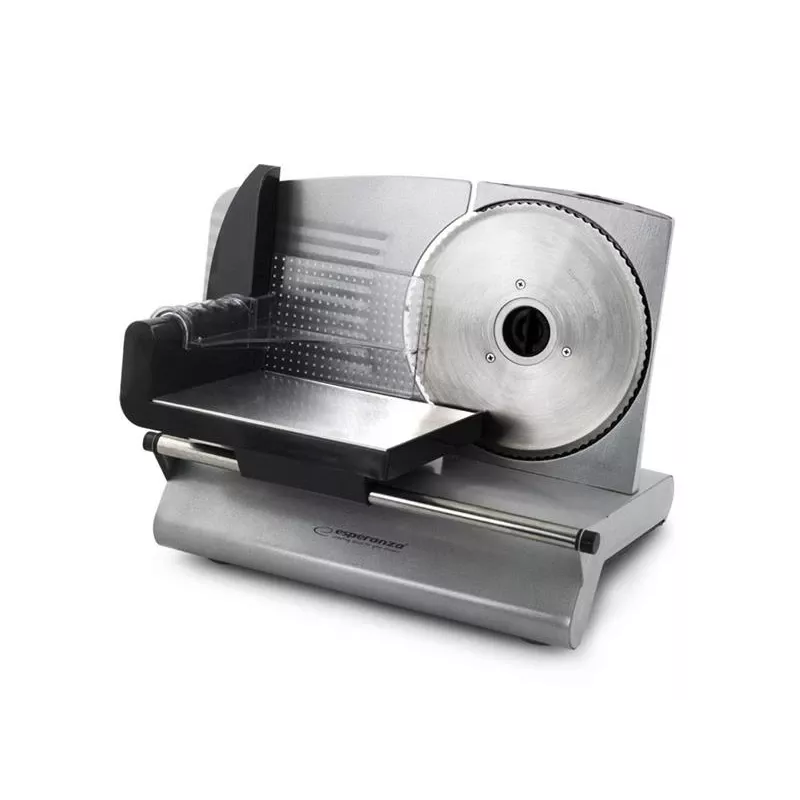 Krajalnica elektryczna ESPERANZA EKM018K, obudowa ze stali nierdzewnej, 150 W, ostrze 19 cm, maks. grubość plastra 1,5 cm