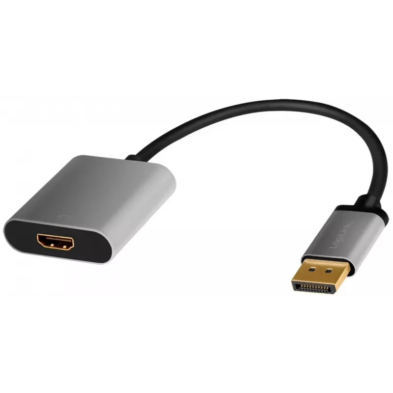 Adapter kabla wideo LogiLink CDA0108 0,15 m DisplayPort HDMI czarny szary
