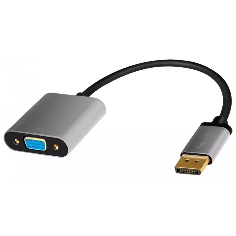 LogiLink CDA0109 Przejściówka DisplayPort na VGA 0,15 m czarno-szara
