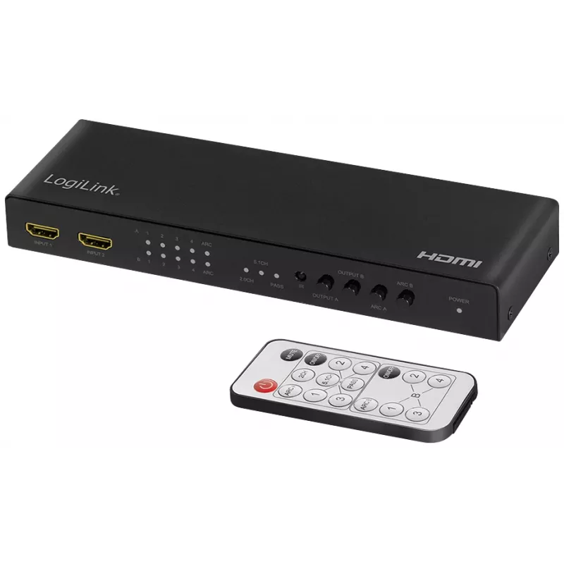 HDMI switch 4x2-port 4K/60Hz