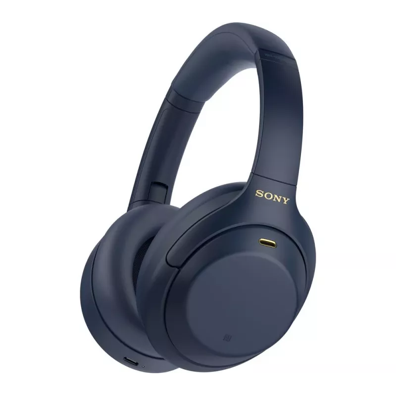 Słuchawki Sony WH1000XM4L.CE7, nauszne, przewodowe i bezprzewodowe (Bluetooth, USB-C), niebieskie, opaska nagłowna