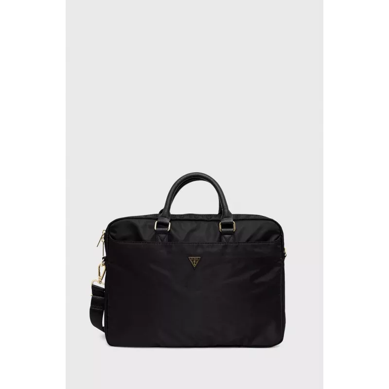 Torba na laptopa GUESS GUCB15NTMLBK 16-calowa czarna nylonowa z logo trójkąta