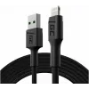 Kabel Lightning zielony Cell KABGC18 — 2 m, Lightning na USB-A, czarny