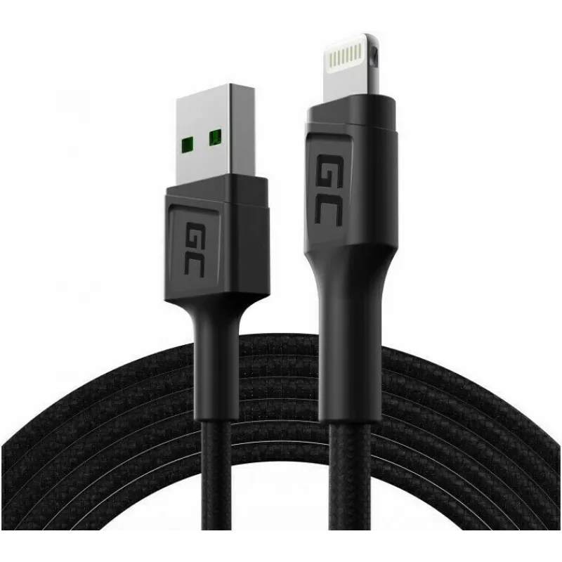Kabel Lightning zielony Cell KABGC18 — 2 m, Lightning na USB-A, czarny