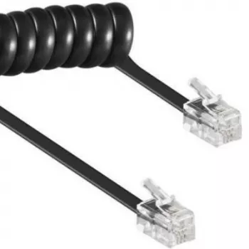 Spiral kabel RJ10/4P4C/2m/Czarny