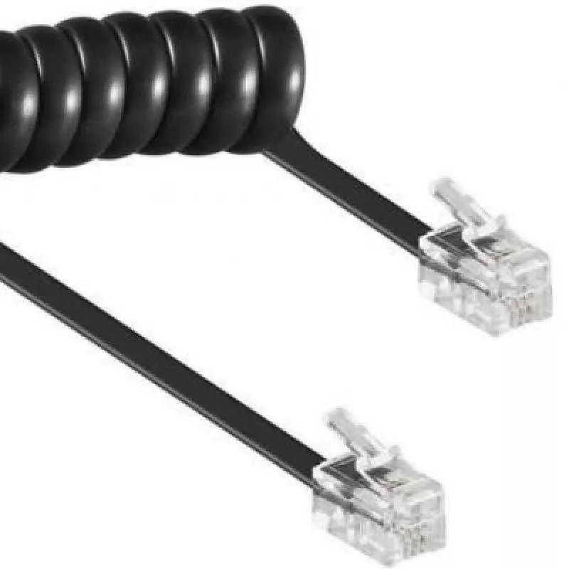 Spiral kabel RJ10/4P4C/2m/Czarny