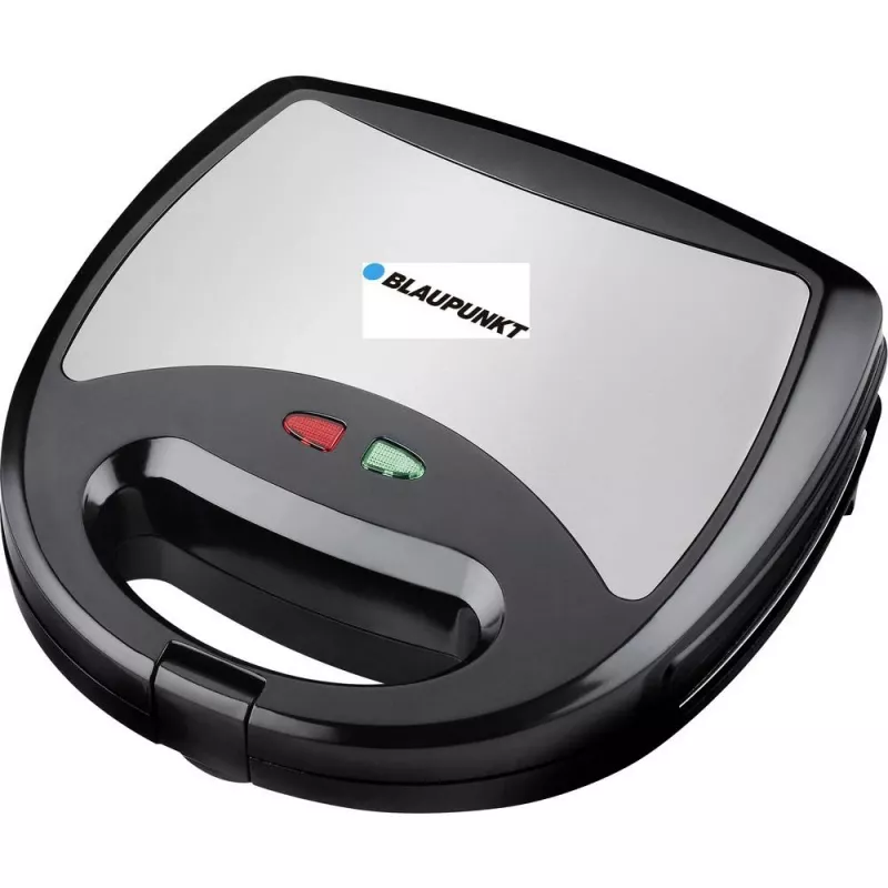 Blaupunkt SMS611 Opiekacz do kanapek z powłoką nieprzywierającą, funkcja grillowania, funkcja tostowania, obudowa z funkcją cool-touch Czarny, Srebrny (SMS611)