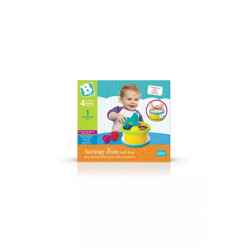 Zabawka młotek z kulkami B-kids 1164883N z kolorowymi kulkami i dźwiękami muzycznymi