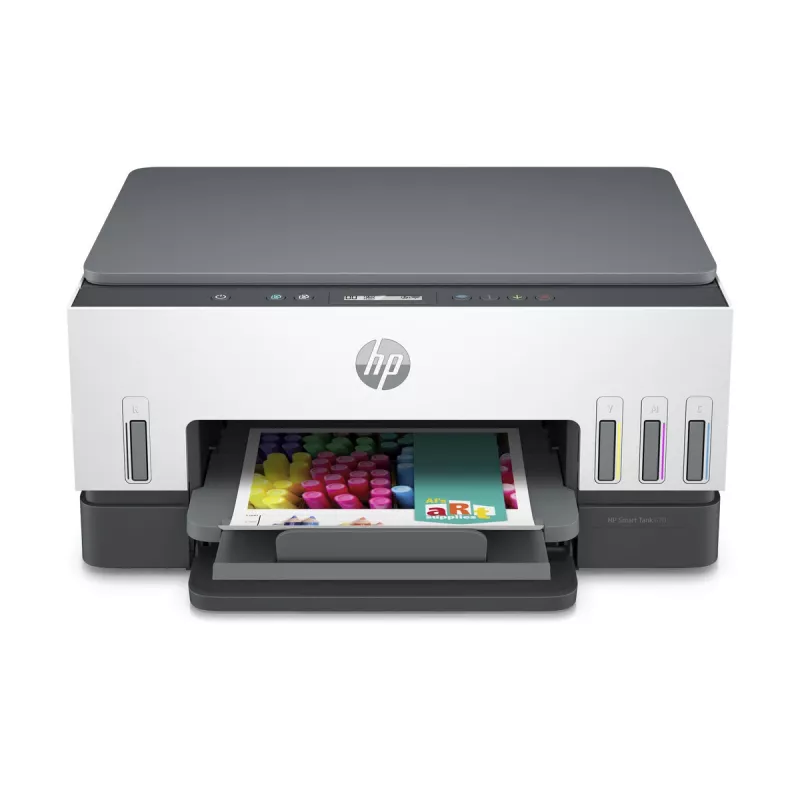 Wielofunkcyjna drukarka HP Smart Tank 670 — termiczna atramentowa, kolorowa, A4, Wi‑Fi/Bluetooth, dupleks, 4800x1200 DPI