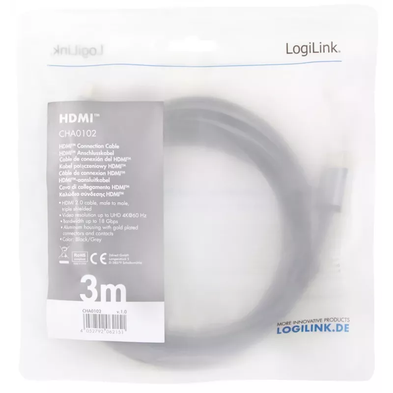 Kabel HDMI LogiLink CHA0102 3m