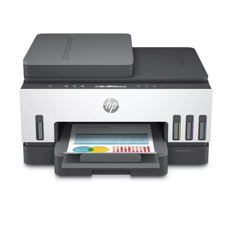Impresora Multifuncional HP Smart Tank 750 Tinta Continua Color Wi-Fi Smart App duplex ADF Alimentador automatic