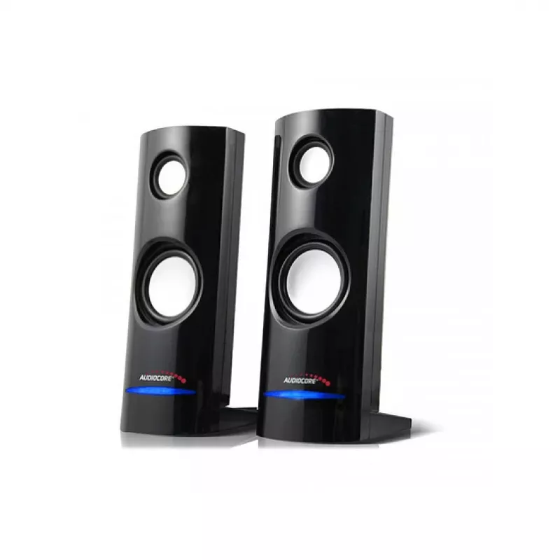 2-drożny przewodowy głośnik PC Audiocore AC860, 2.0 kanałów, 4 W RMS, zasilanie USB, wejście 3,5 mm, czarny