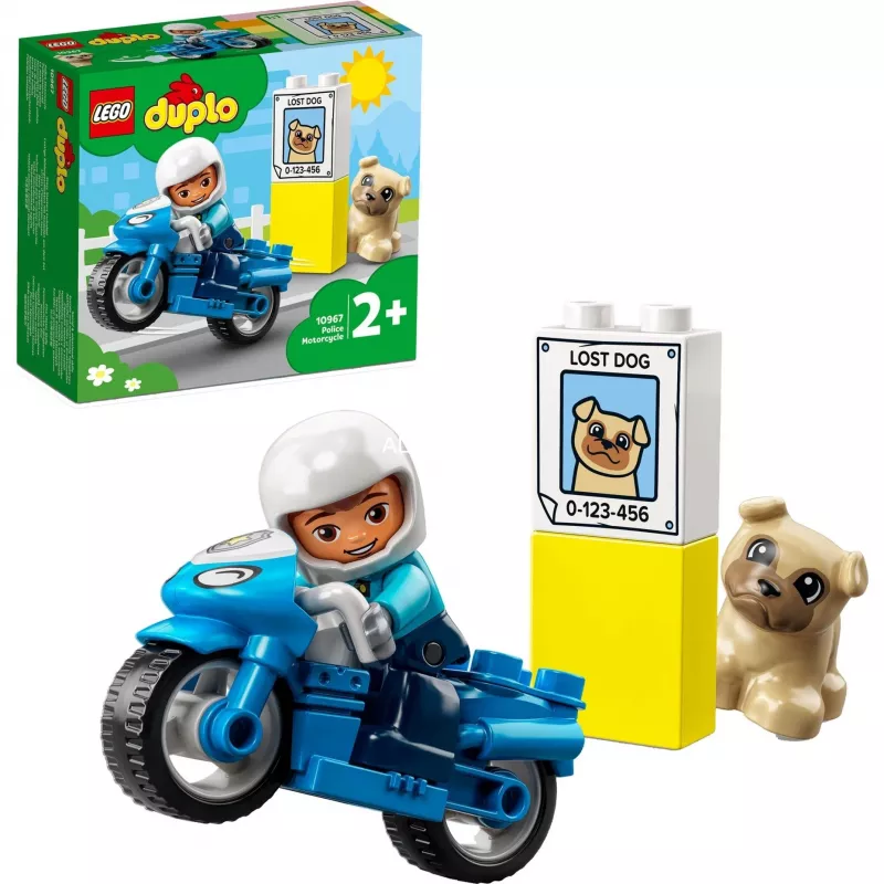 Zestaw do zabawy z motocyklem policyjnym LEGO Duplo Police 10967 z ruchomymi kołami i figurką policjanta