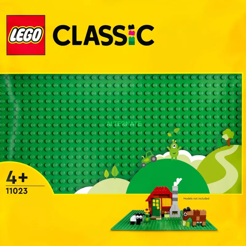 LEGO 11023 Classic Zielona Podstawa Kwadrat 32x32 Kołki Budowlana Trawiasta Podstawa do Budowania i Eksponowania Zestaw Pojedynczy