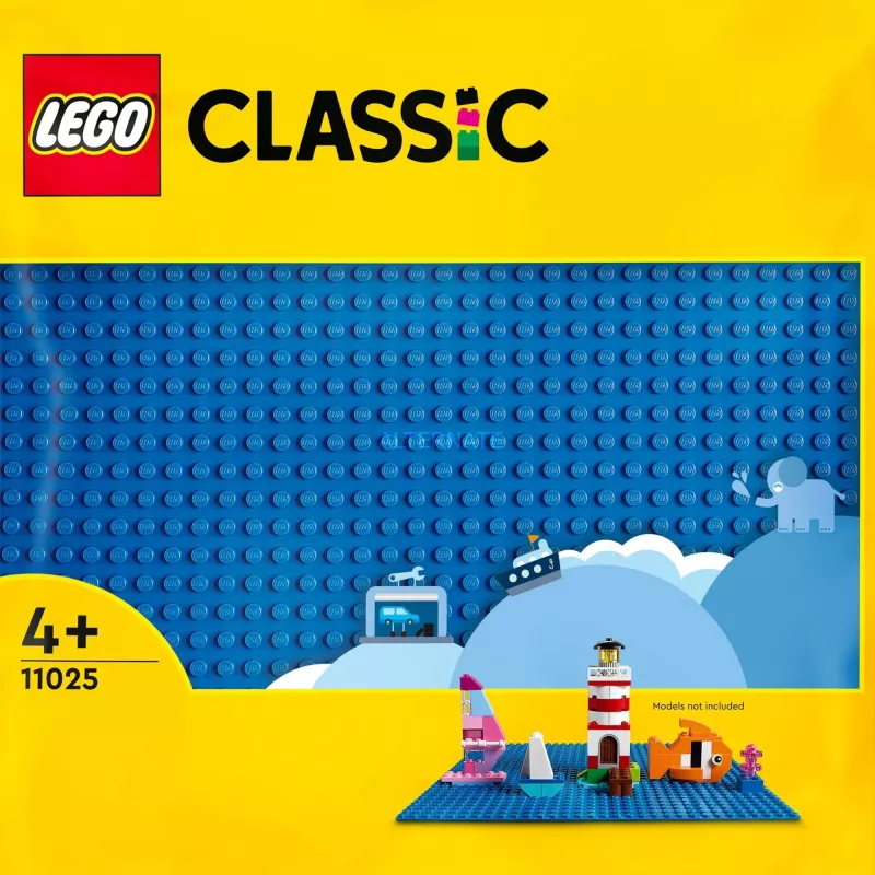 Płytka konstrukcyjna LEGO 11025 — niebieska płytka bazowa 32x32 wypustki, 250×250 mm