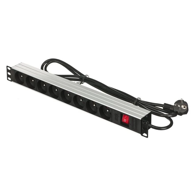 Alantec 19-inch 1U Moc Strip, 8x CEE 7/5, Switch, 1.8m (PZ081U)