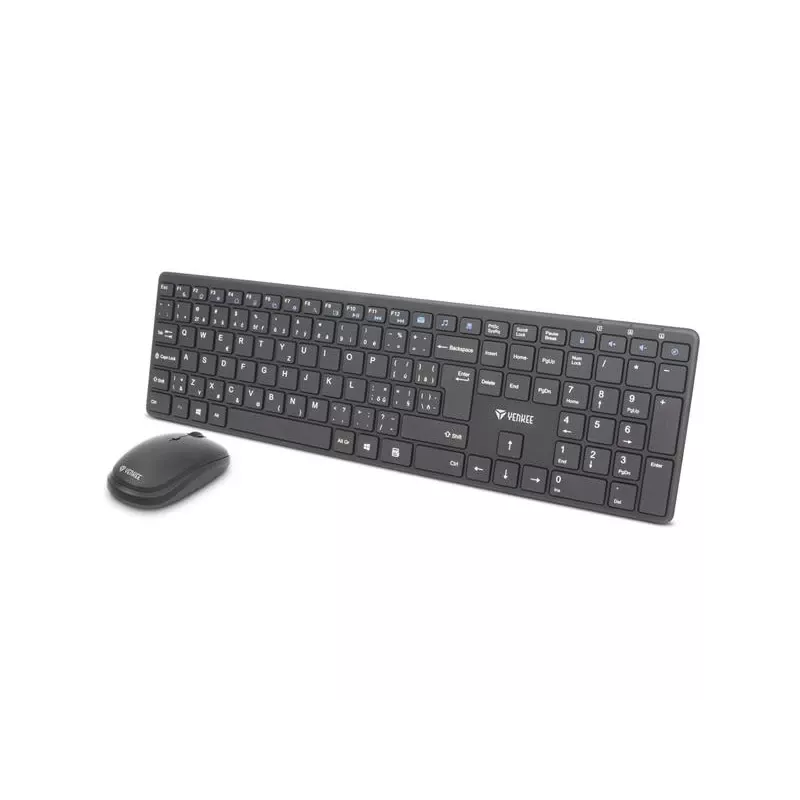 Bezprzewodowy zestaw klawiatura i mysz YENKEE YKB 2008CS — 2,4 GHz USB, kompaktowy układ