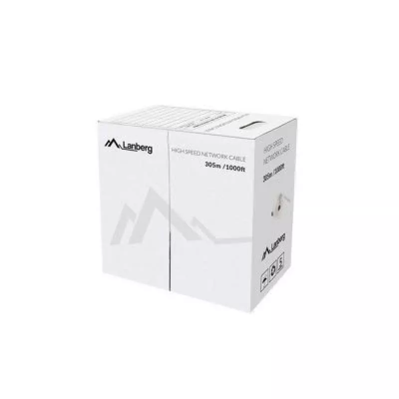 Kabel sieciowy LANBERG Cat5e U/UTP LCU5-12CU-0305-BK, miedź 24 AWG, 305 m, czarny