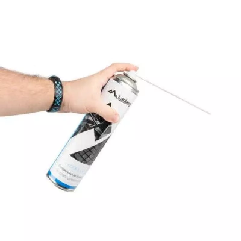 Sprężone powietrze w puszce LANBERG CG-600FL-001 — 600 ml, do czyszczenia PC, czarny/niebieski/biały