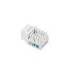 Moduł keystone LANBERG KSU6-1090, Cat6 U/UTP płaski, RJ-45 męski do LSA żeńskiego, AWG 22/26, 14.5×16.1 mm, biały