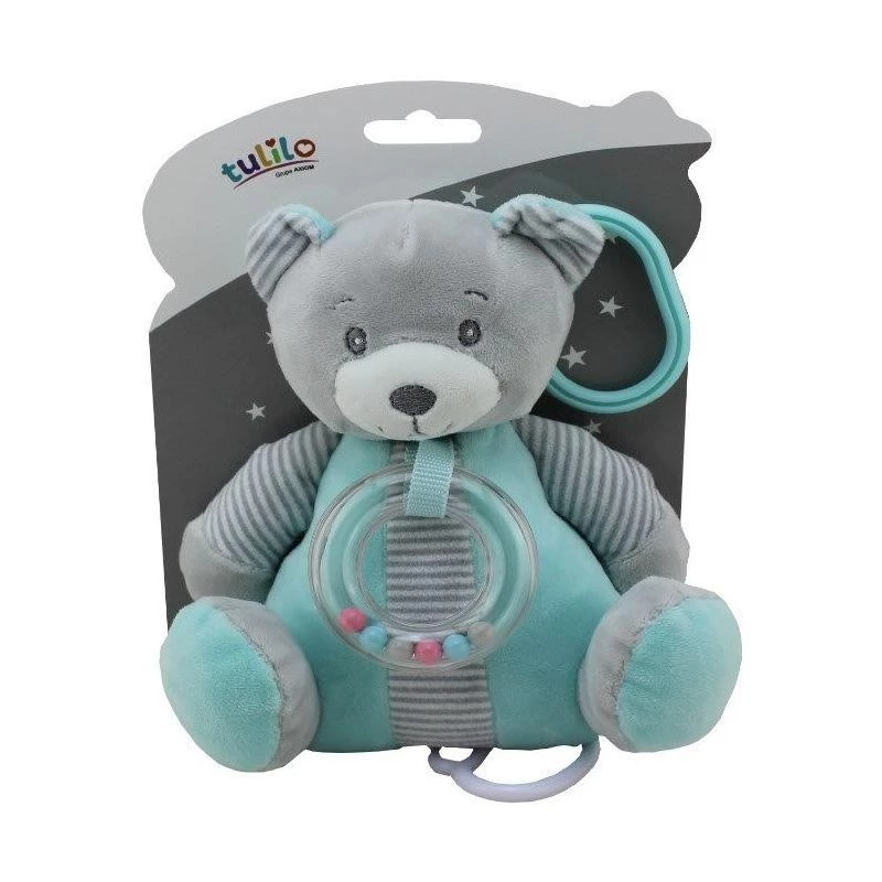 Pozytywka TULILO Miętowy miś 18 cm — mechaniczna zabawka muzyczna, wysokość 18 cm