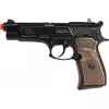 Metalowy pistolet policyjny zabawka Pulio model 15539/6 — metalowa konstrukcja, akcesorium zabawkowe