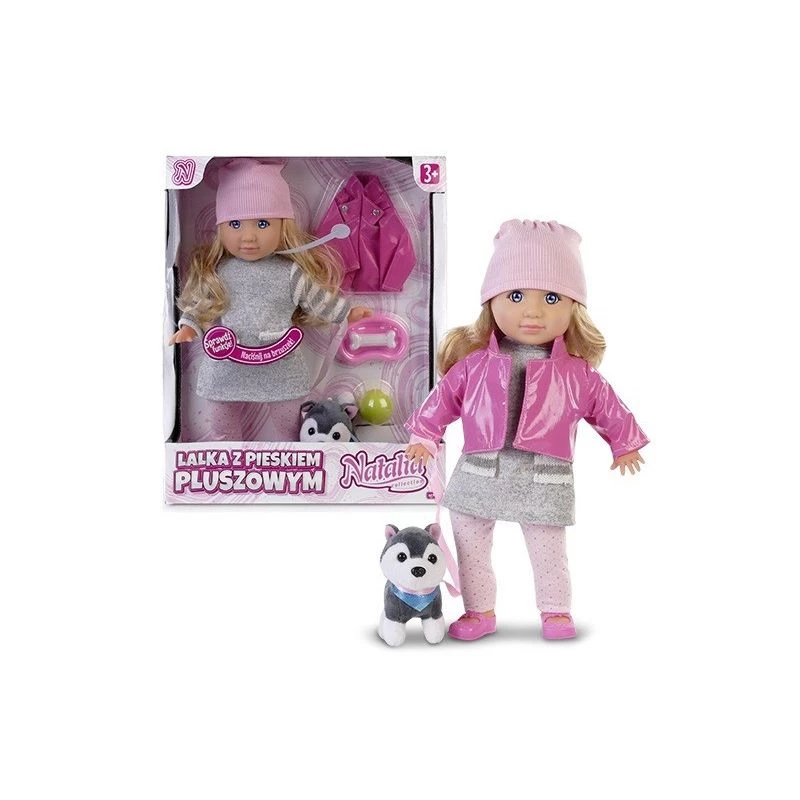 Lalka Artyk Natalia z pluszowym pieskiem 35 cm, Artyk 121661