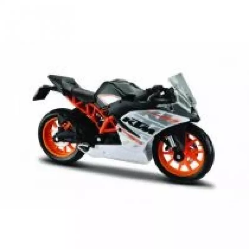 Odlewany ciśnieniowo model motocykla Maisto KTM RC390 w skali 1:18 z podstawką ekspozycyjną