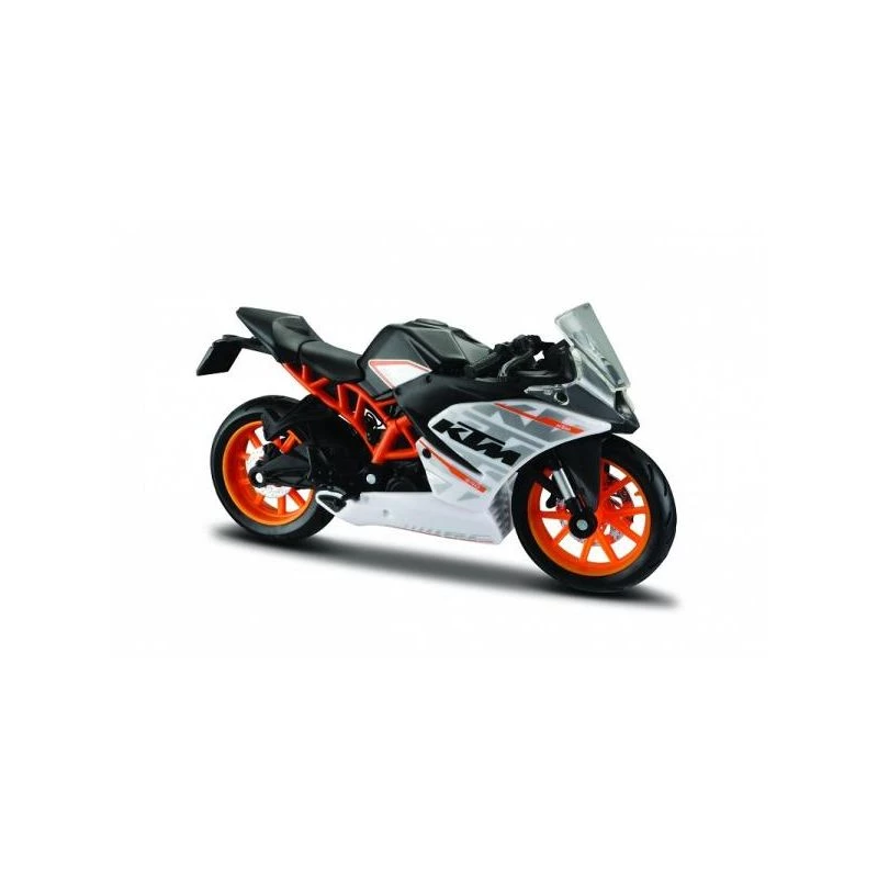 Odlewany ciśnieniowo model motocykla Maisto KTM RC390 w skali 1:18 z podstawką ekspozycyjną