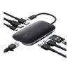 Stacja dokująca do laptopa AUKEY CB-C71 — 3x USB‑C (USB 3.2 Gen1), HDMI, RJ‑45, MicroSD, USB PD 100 W, kabel 0,15 m, czarna