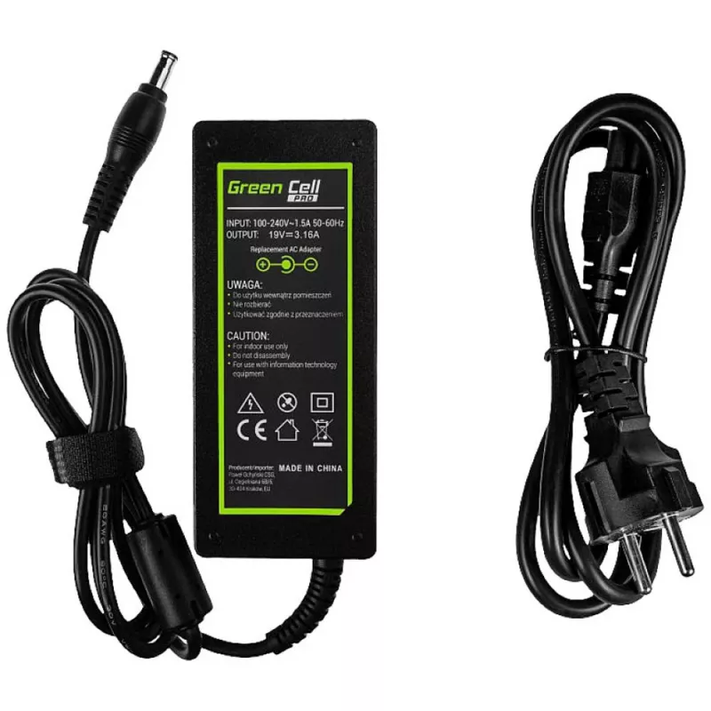 Zasilacz / falownik Green Cell AD20P do użytku wewnętrznego, 60 W, czarny