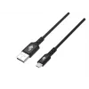 Kabel USB0-Micro USB 2m silikonowy czarny Quick Charge