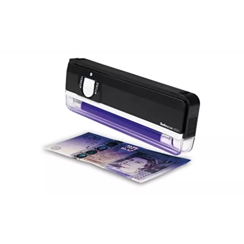 Safescan 40H Przenośny Wykrywacz Fałszywych Pieniędzy Sprawdzający Banknoty, Karty Kredytowe i Dowody Osobiste - UV Sprawdzacz Pieniędzy do Nowych Banknotów - Wykrywacz Fałszywych Banknotów