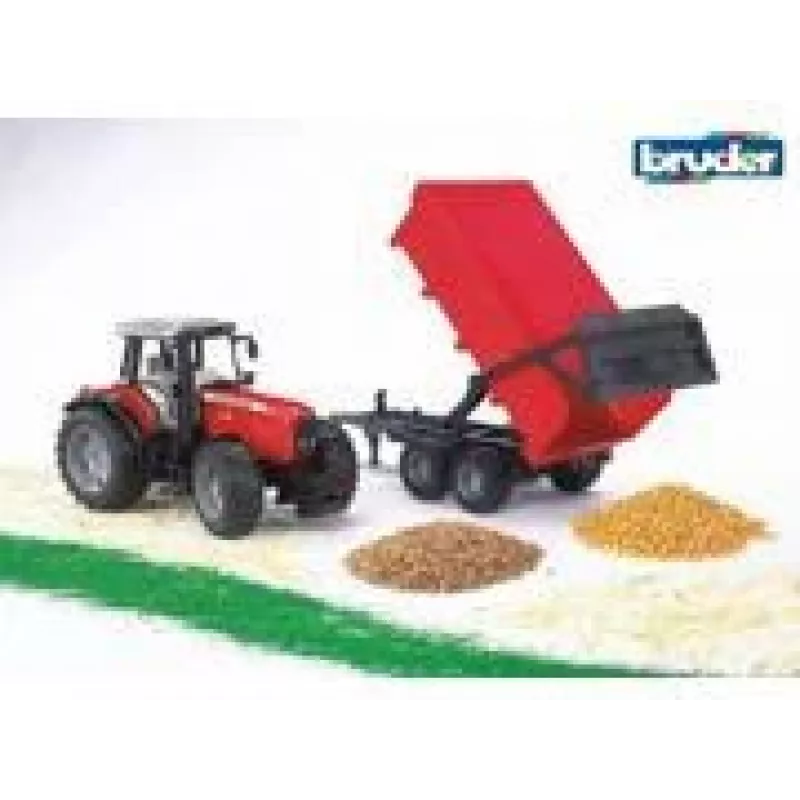 Model ciągnika BRUDER Massey Ferguson 7480 z wywrotką