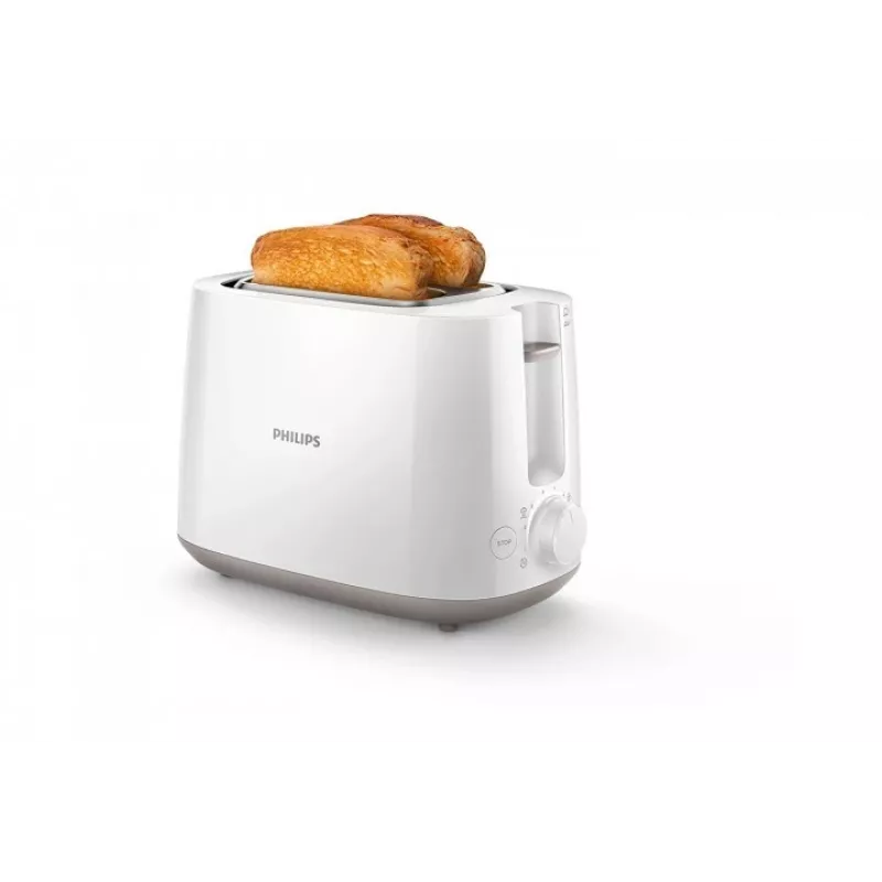 Toster Philips Daily Collection HD2581/00 — 2 kromki, 830 W, 8 poziomów opiekania, biały