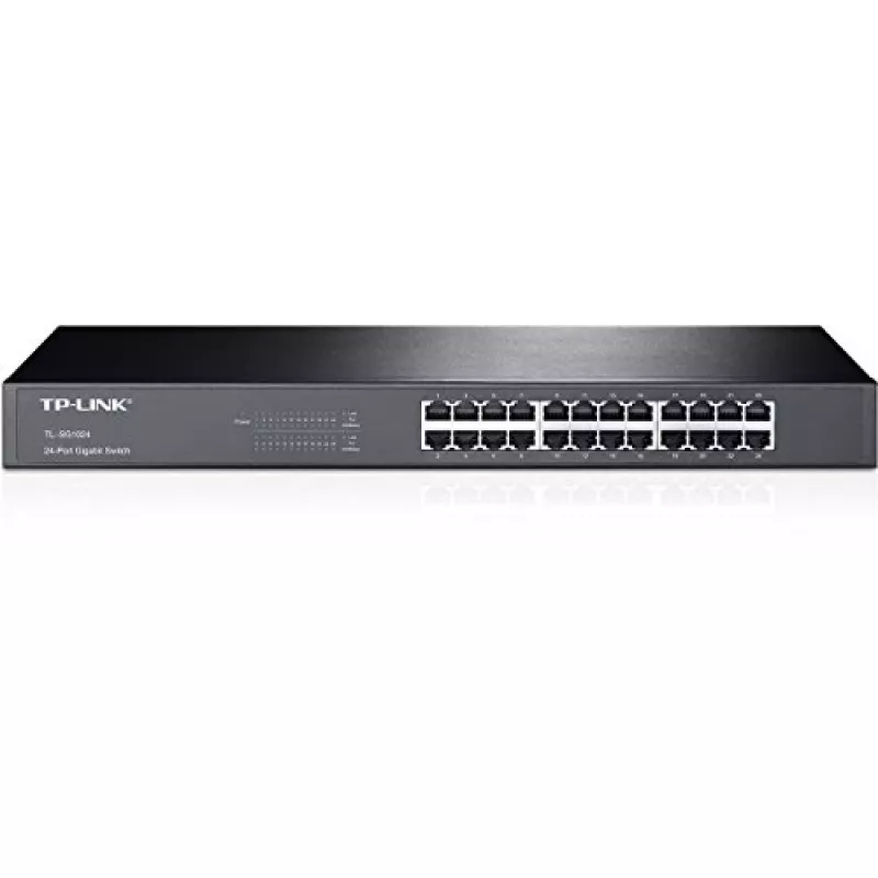 Przełącznik sieciowy TP-Link 24-portowy Gigabit do montażu w szafie, niezarządzalny, Gigabit Ethernet (10/100/1000), pełny dupleks, montaż w szafie, 1U
