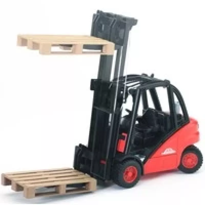 Wózek widłowy Bruder Linde H30D z 2 paletami